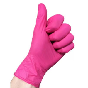 Guantes nitrilo sin polvo rosas L